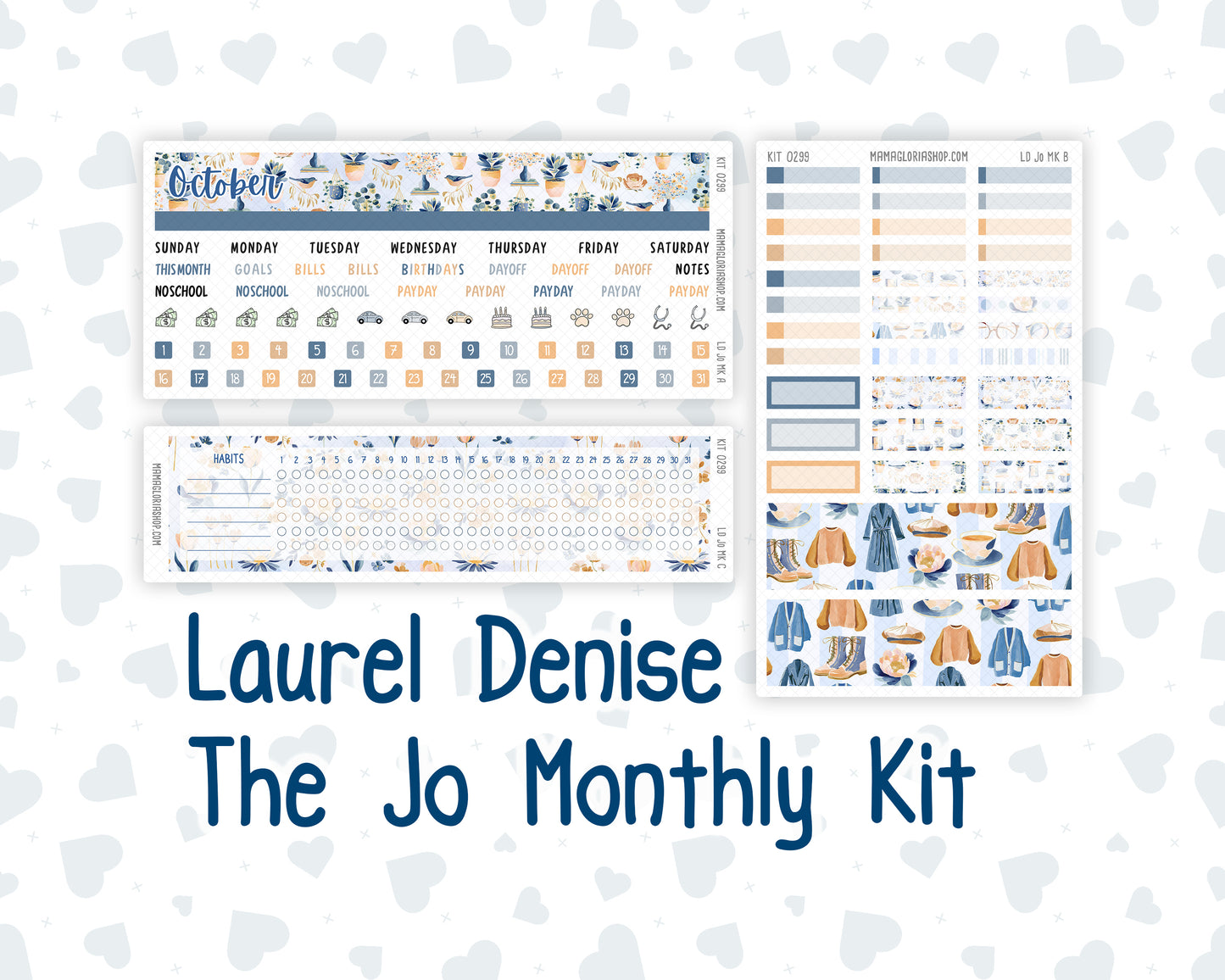 Kit 0299 - Laurel Denise The Jo Planner - Monthly Kit - October - Book Nook
