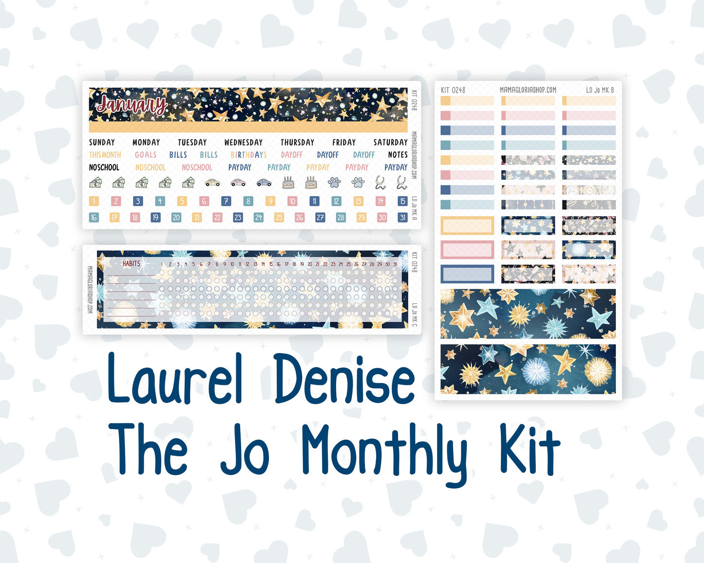 Kit 0248 - Laurel Denise The Jo Planner - Monthly Kit - January - Midnight Countdown