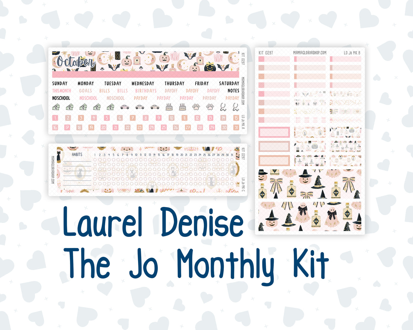 Kit 0297 - Laurel Denise The Jo Planner - Monthly Kit - October - Pink Spell