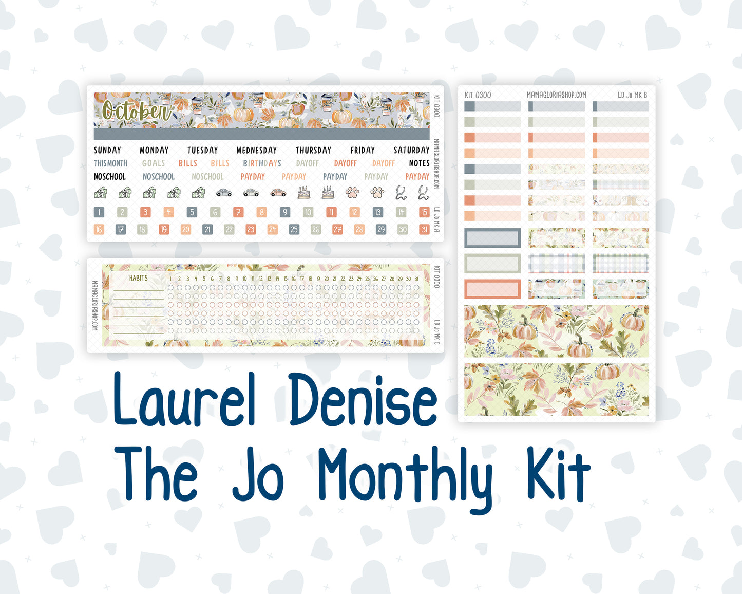 Kit 0300 - Laurel Denise The Jo Planner - Monthly Kit - October - Autumn Stroll