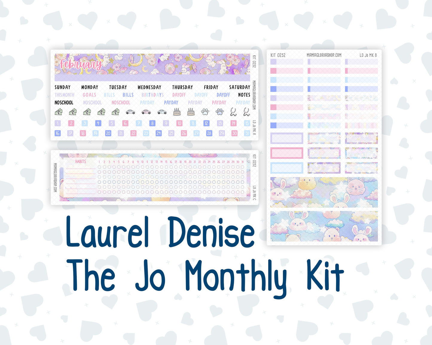 Kit 0252 - Laurel Denise The Jo Planner - Monthly Kit - February - Tokyo Candy Cloud