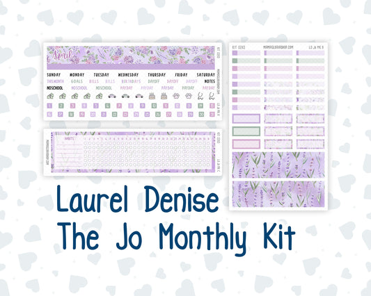 Kit 0263 - Laurel Denise The Jo Planner - Monthly Kit - April - Lavender Drift