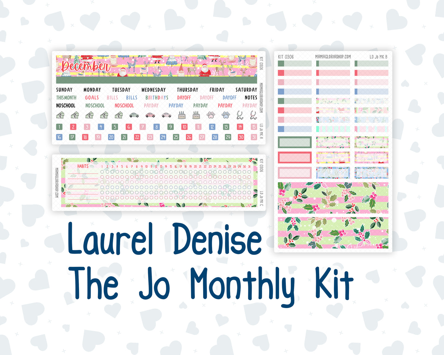 Kit 0306 - Laurel Denise The Jo Planner - Monthly Kit - December - Jolly Mischief