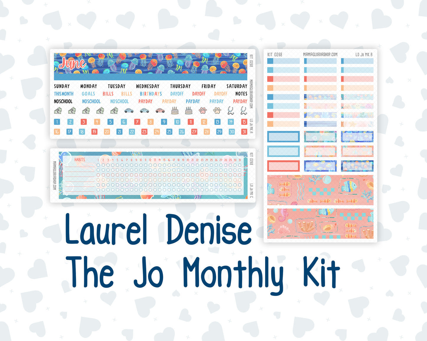 Kit 0268 - Laurel Denise The Jo Planner - Monthly Kit - June - Sea Sweeties