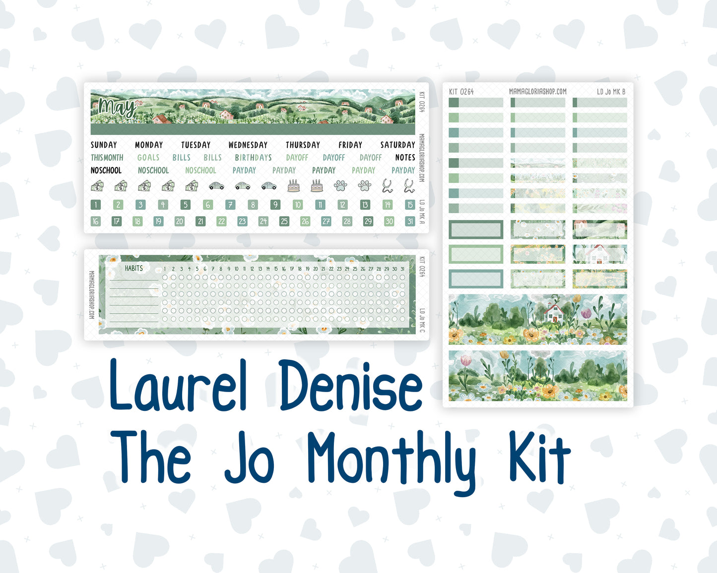 Kit 0264 - Laurel Denise The Jo Planner - Monthly Kit - May - Spring Walk