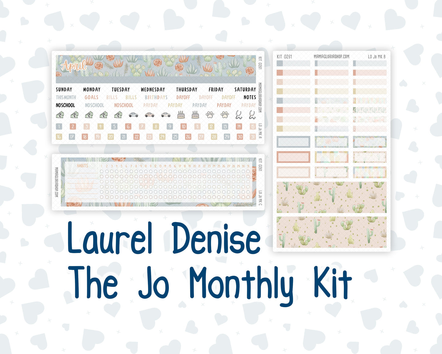 Kit 0261 - Laurel Denise The Jo Planner - Monthly Kit - April - Llama Spring