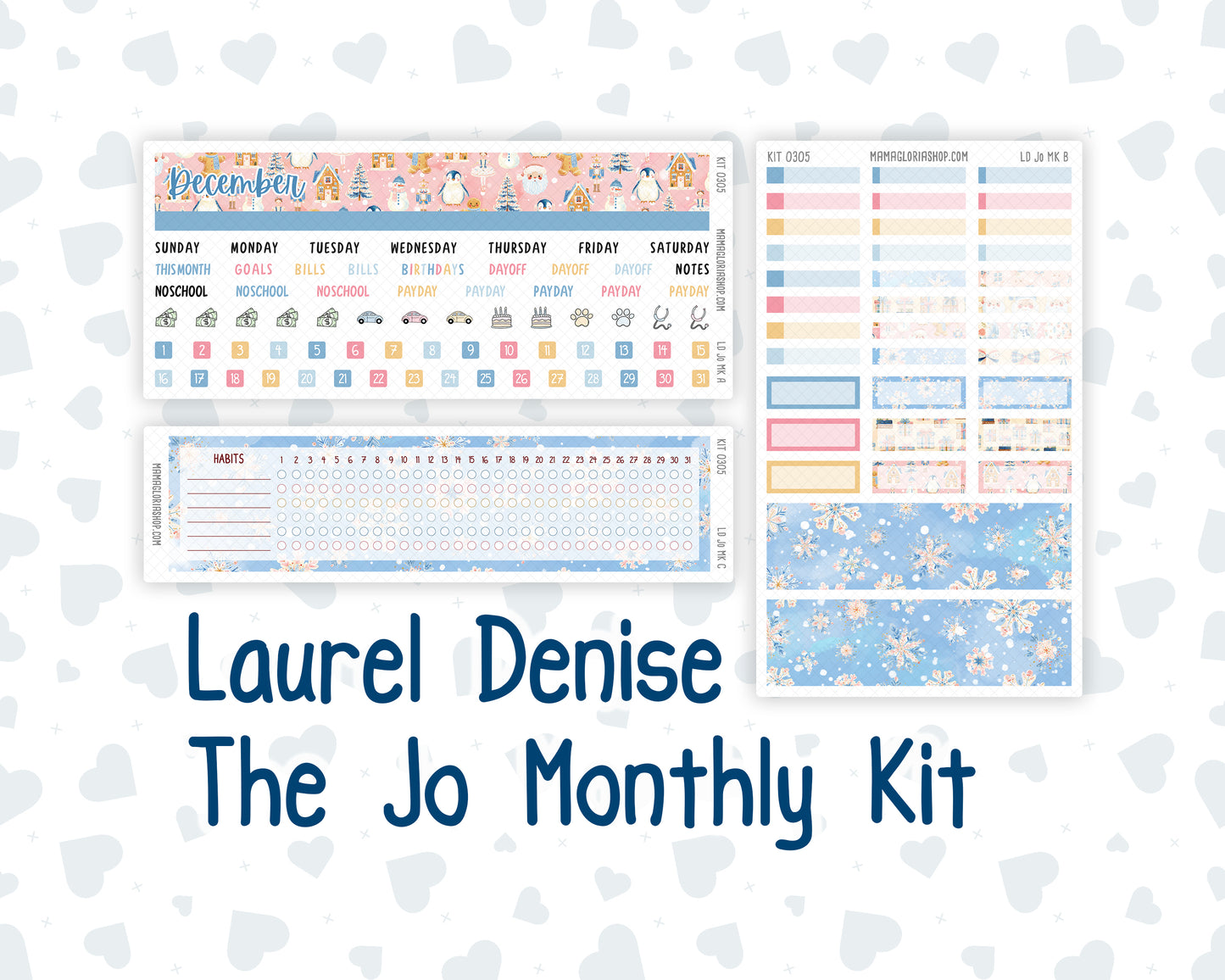 Kit 0305 - Laurel Denise The Jo Planner - Monthly Kit - December - Sugarplum Parade