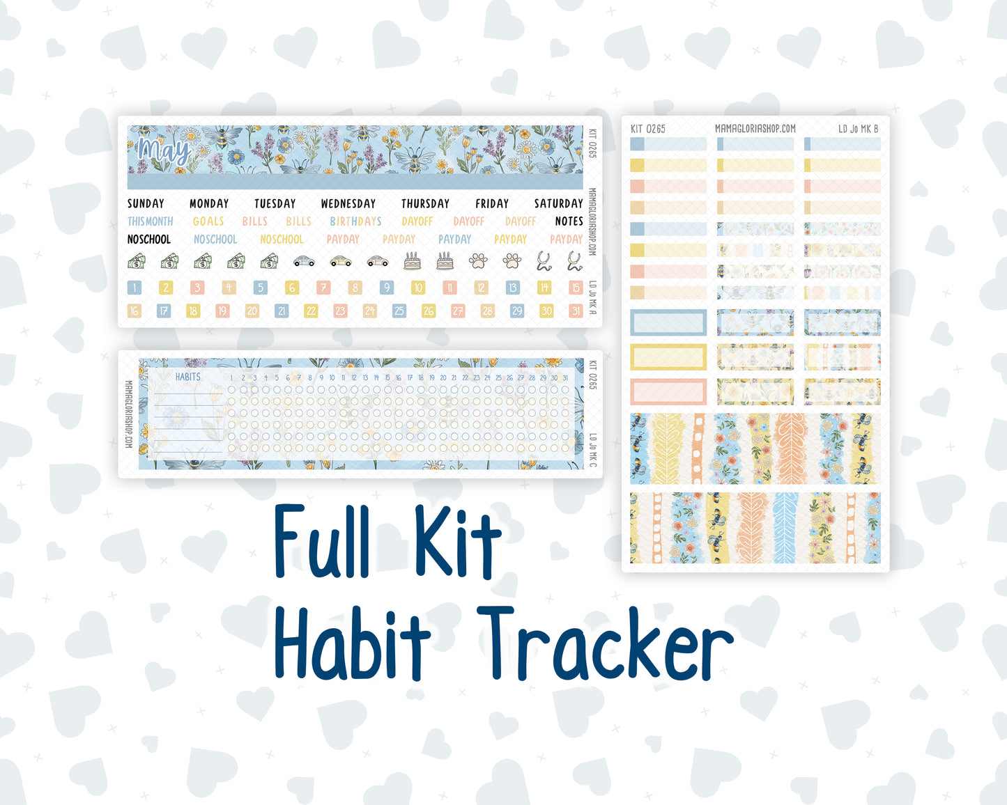 Kit 0265 - Laurel Denise The Jo Planner - Monthly Kit - May - Honeybee Sky