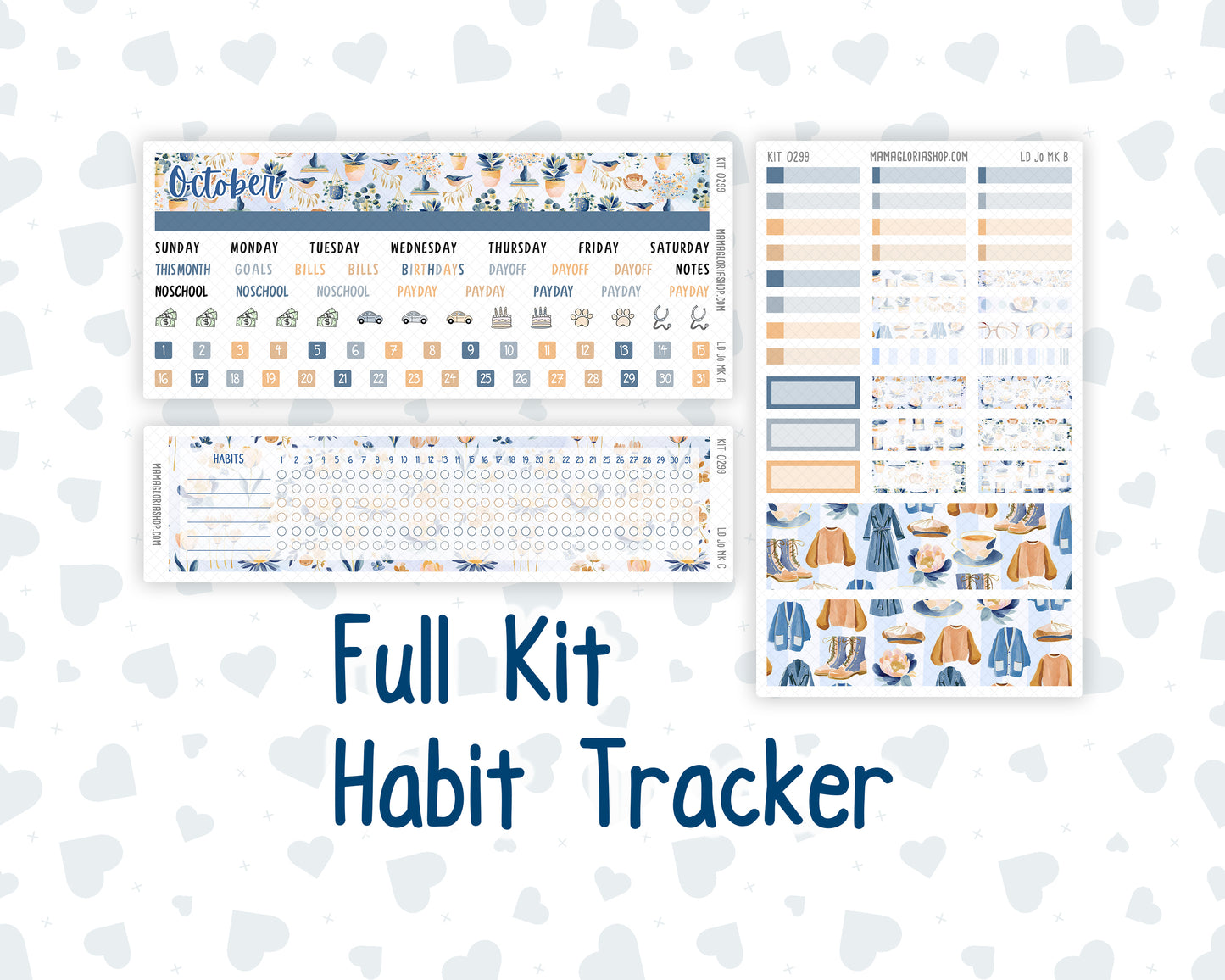 Kit 0299 - Laurel Denise The Jo Planner - Monthly Kit - October - Book Nook