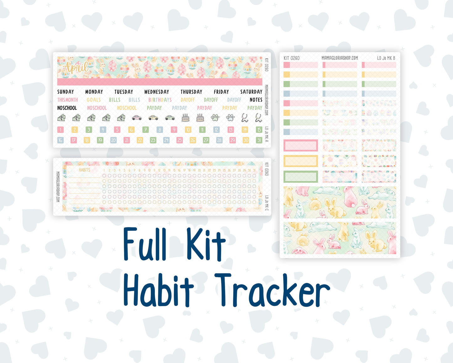 Kit 0260 - Laurel Denise The Jo Planner - Monthly Kit - April - Pastel Egg Hunt