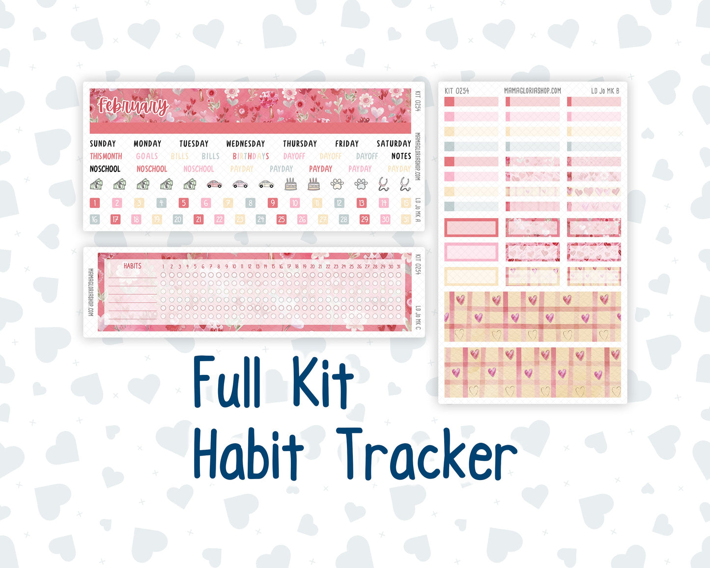 Kit 0254 - Laurel Denise The Jo Planner - Monthly Kit - February - Valentine Village