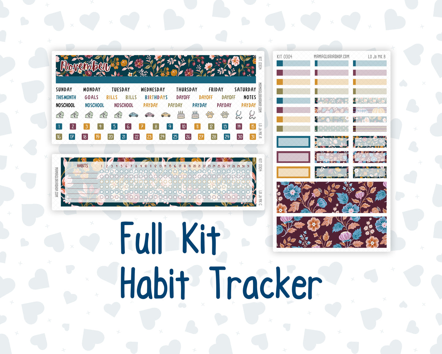 Kit 0304 - Laurel Denise The Jo Planner - Monthly Kit - November - Autumn In Bloom