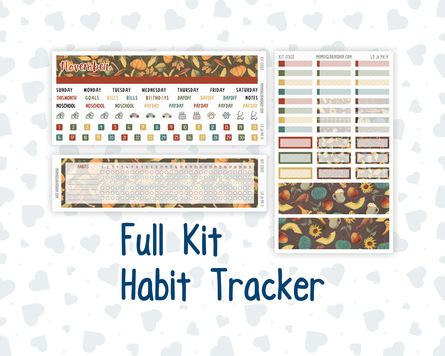 Kit 0302 - Laurel Denise The Jo Planner - Monthly Kit - November - Thankful Season