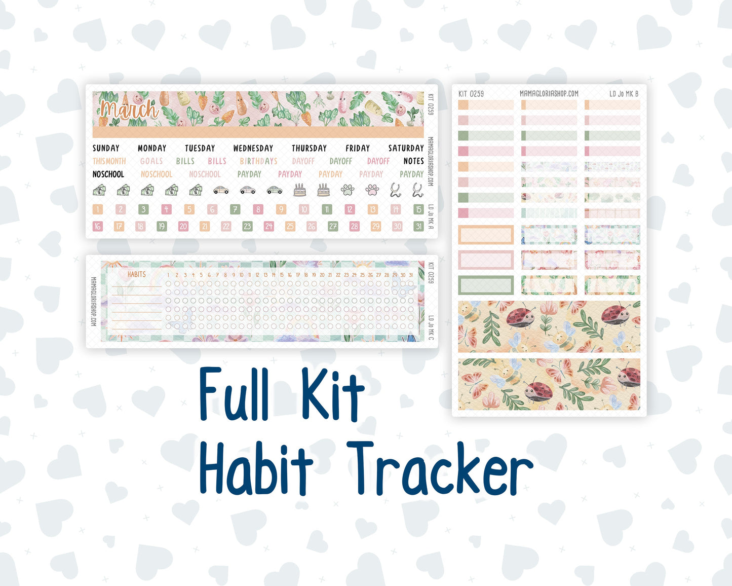 Kit 0259 - Laurel Denise The Jo Planner - Monthly Kit - March - Spring Garden Chores