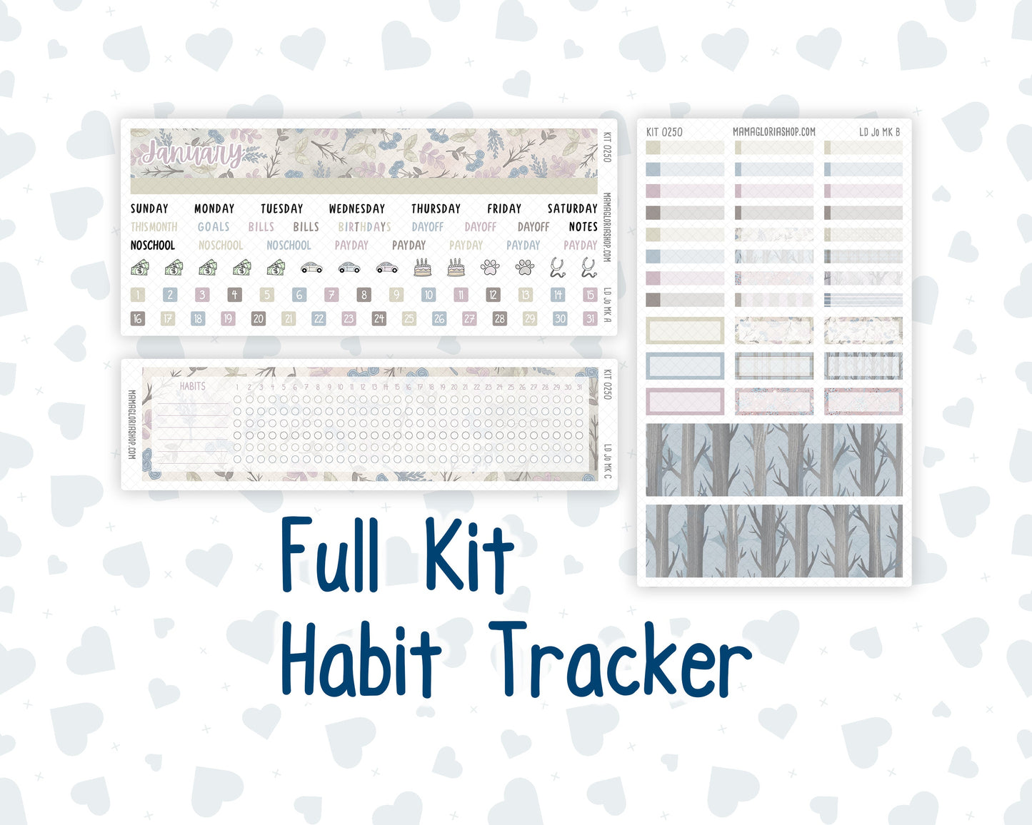 Kit 0250 - Laurel Denise The Jo Planner - Monthly Kit - Quiet January