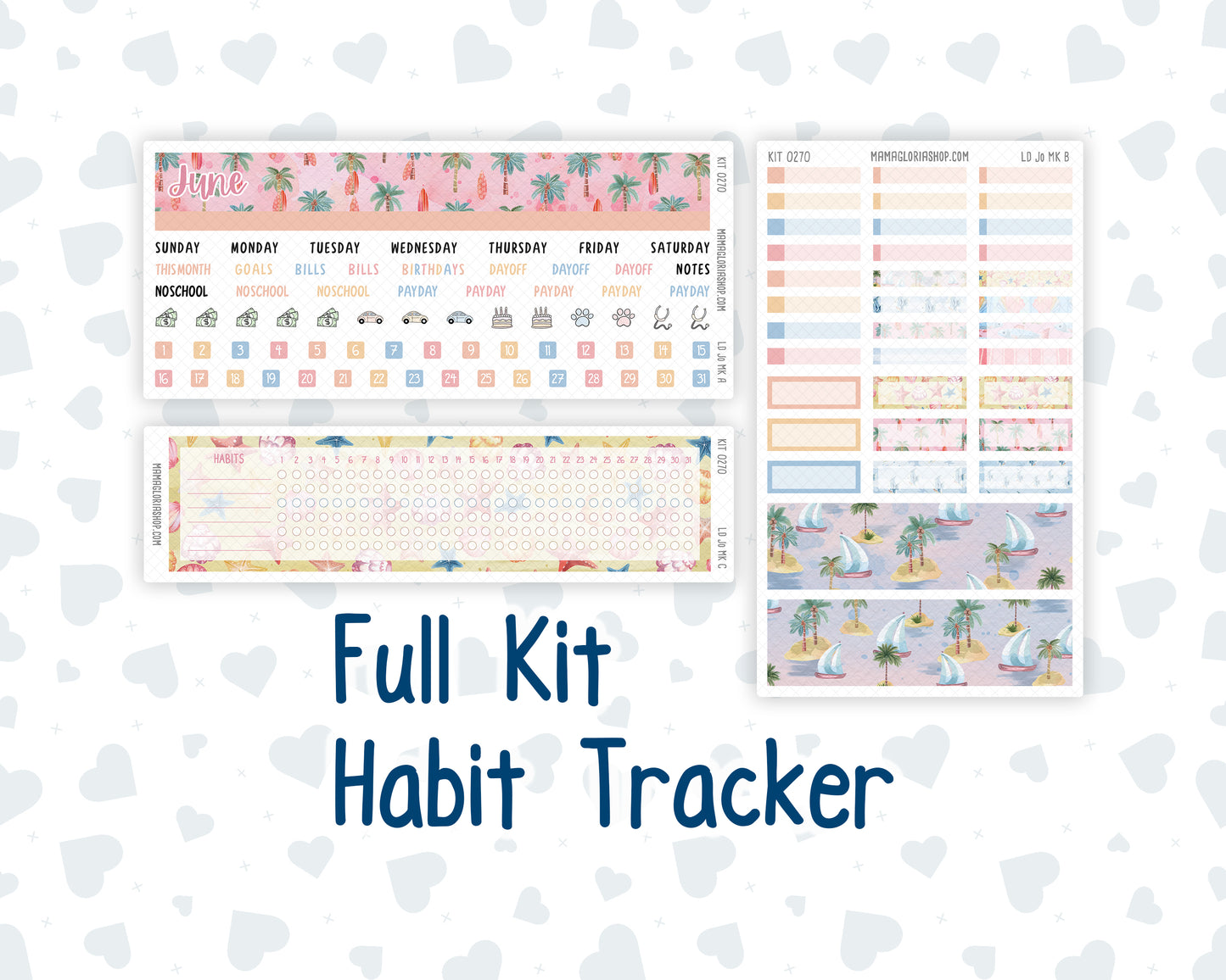 Kit 0270 - Laurel Denise The Jo Planner - Monthly Kit - June - Beachside Bliss