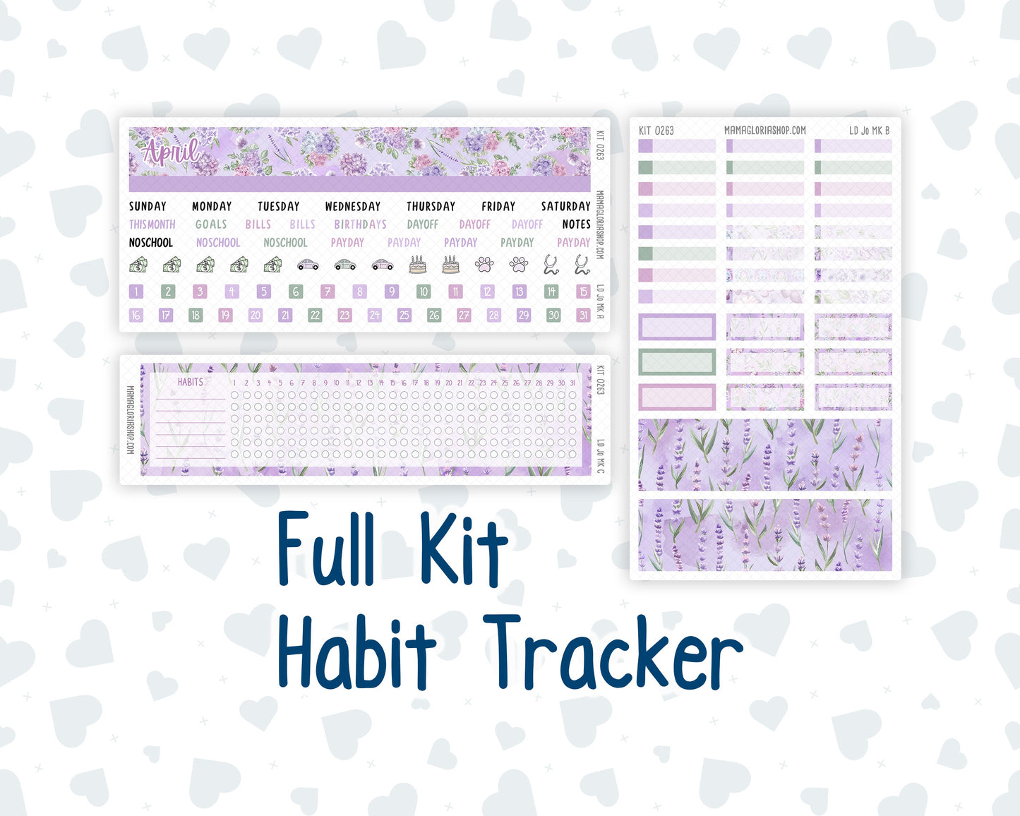 Kit 0263 - Laurel Denise The Jo Planner - Monthly Kit - April - Lavender Drift
