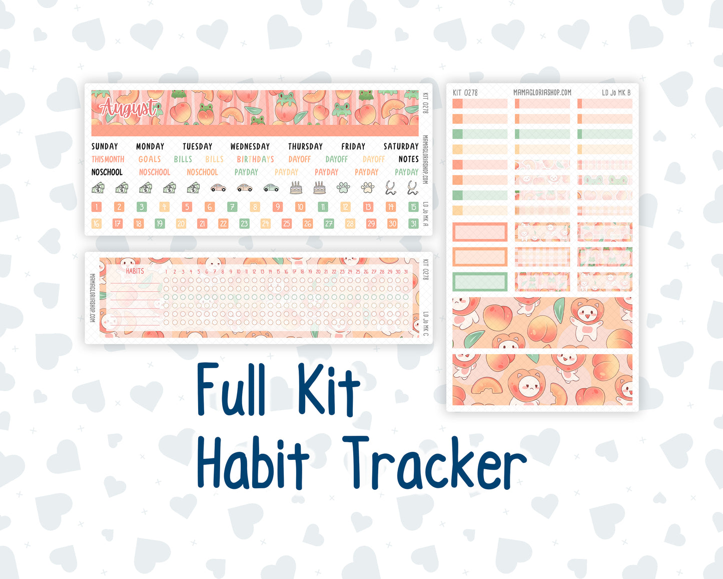 Kit 0278 - Laurel Denise The Jo Planner - Monthly Kit - August - Oops, All Peaches
