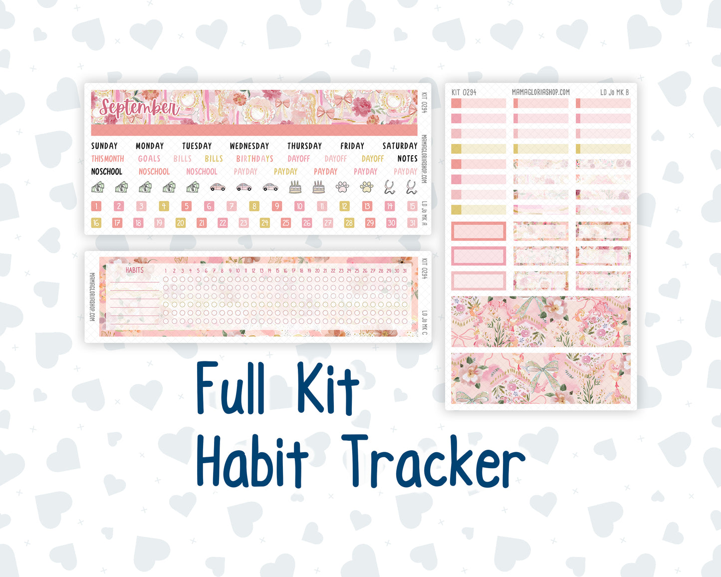 Kit 0294 - Laurel Denise The Jo Planner - Monthly Kit - September - Rosy Reveria