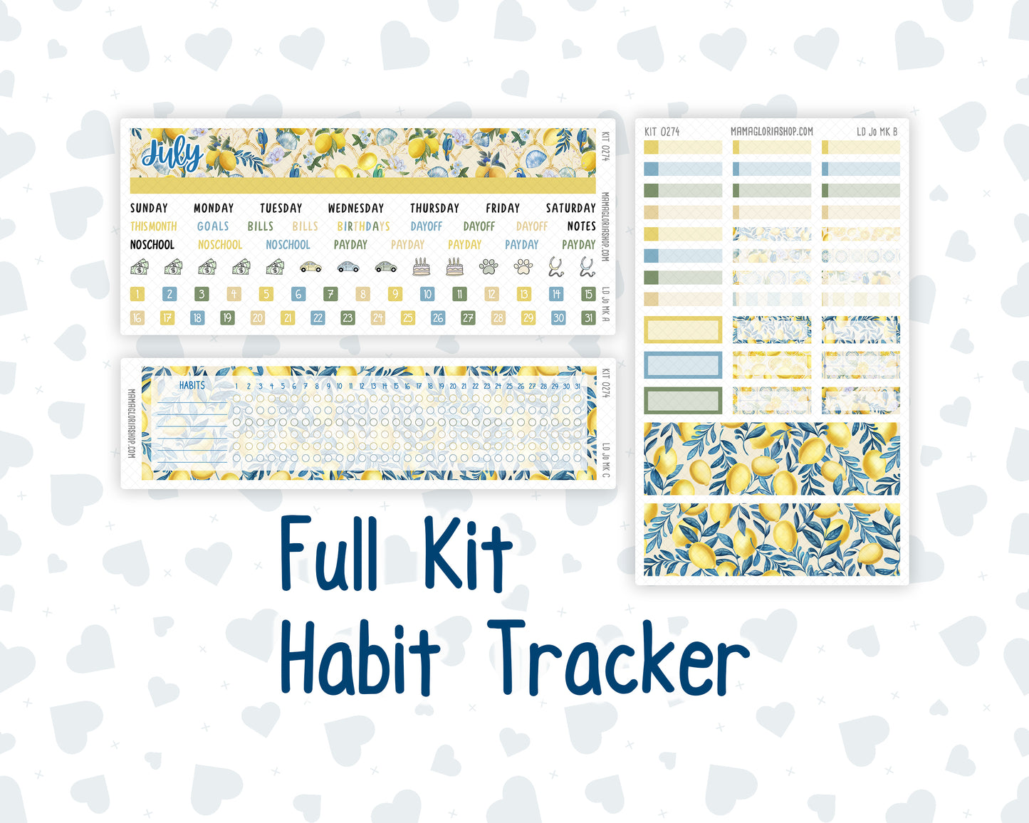 Kit 0274 - Laurel Denise The Jo Planner - Monthly Kit - July - Sunny Lemon Shore