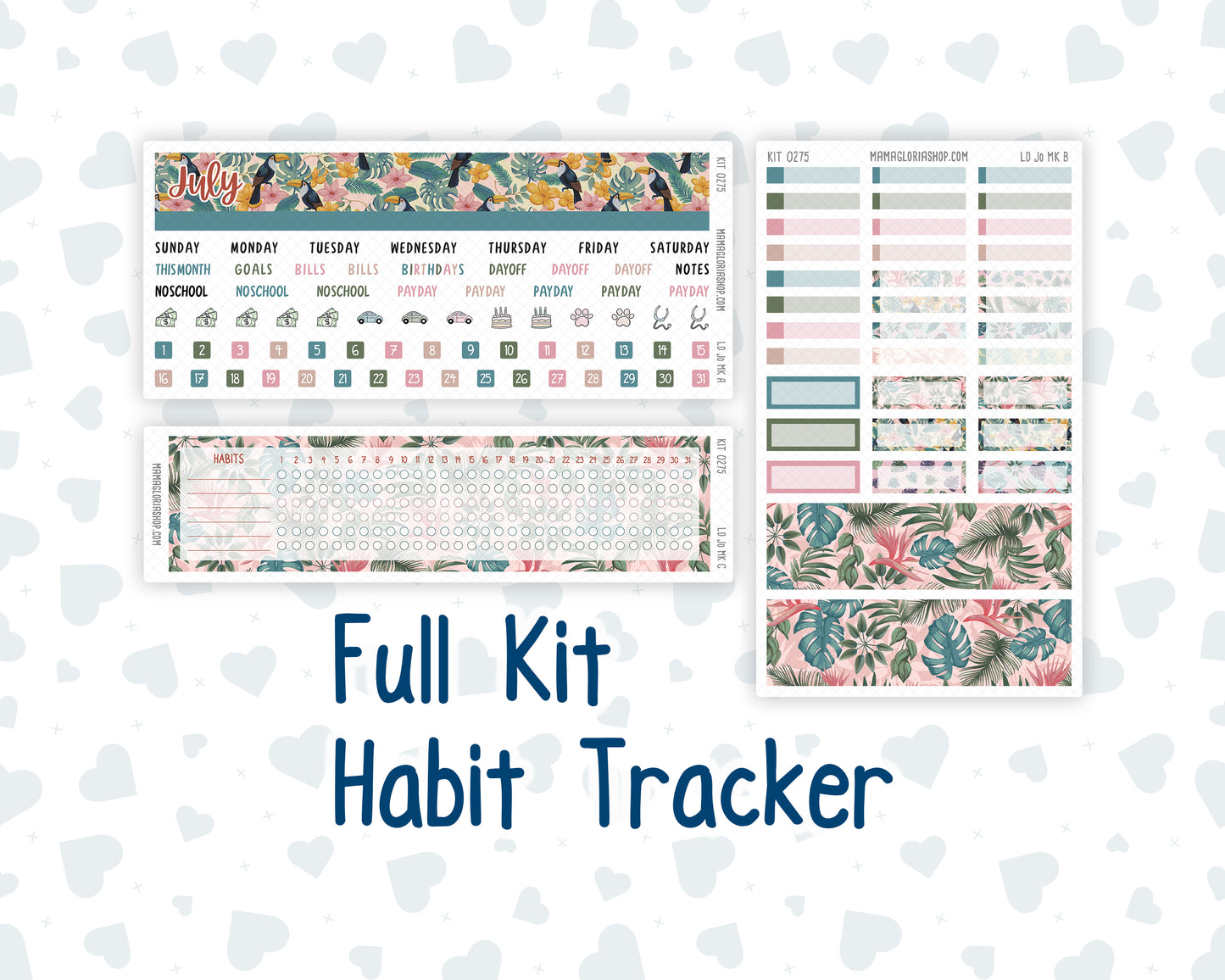 Kit 0275 - Laurel Denise The Jo Planner - Monthly Kit - July - Tropical Safari Blush