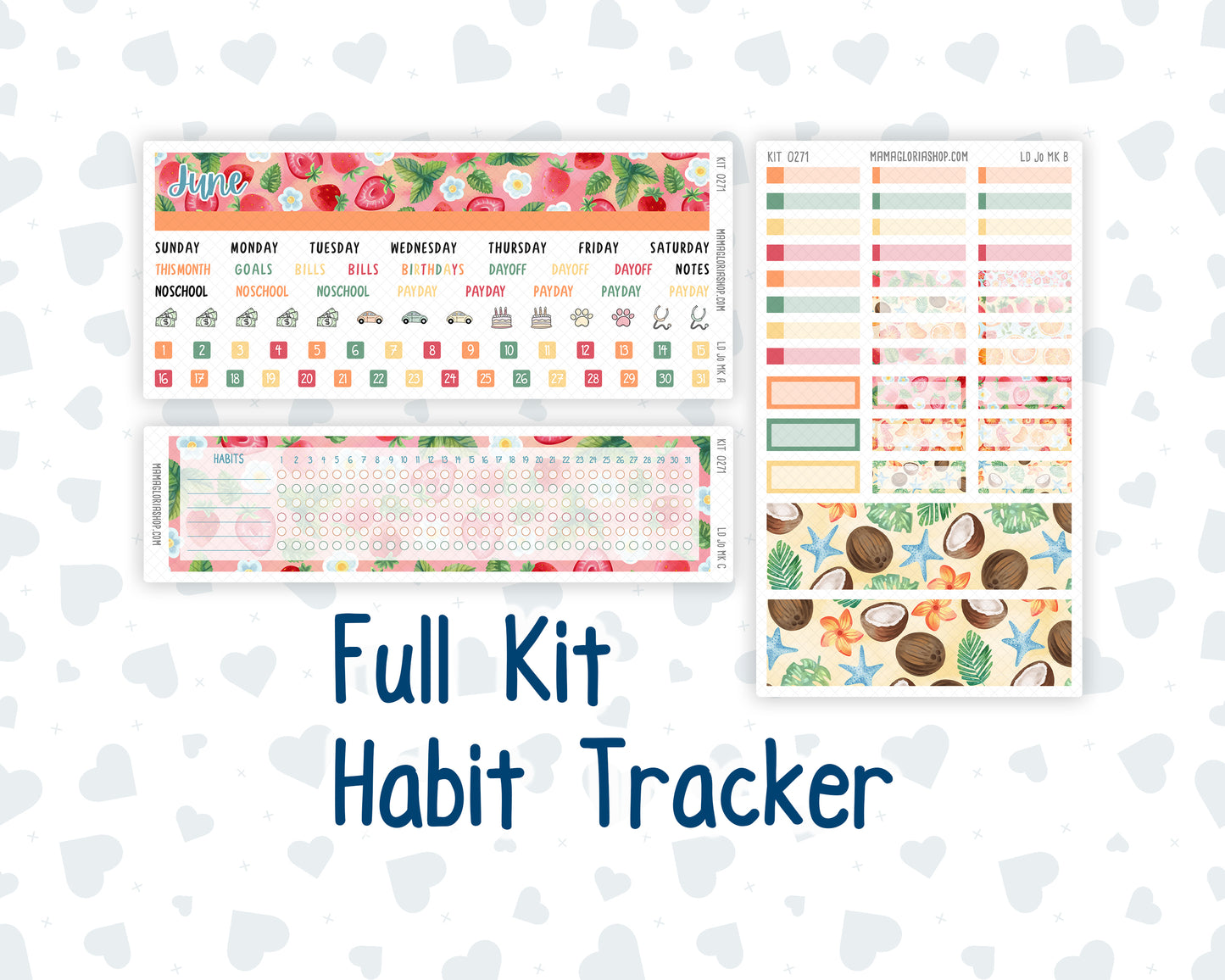 Kit 0271 - Laurel Denise The Jo Planner - Monthly Kit - June - Strawberry Shore