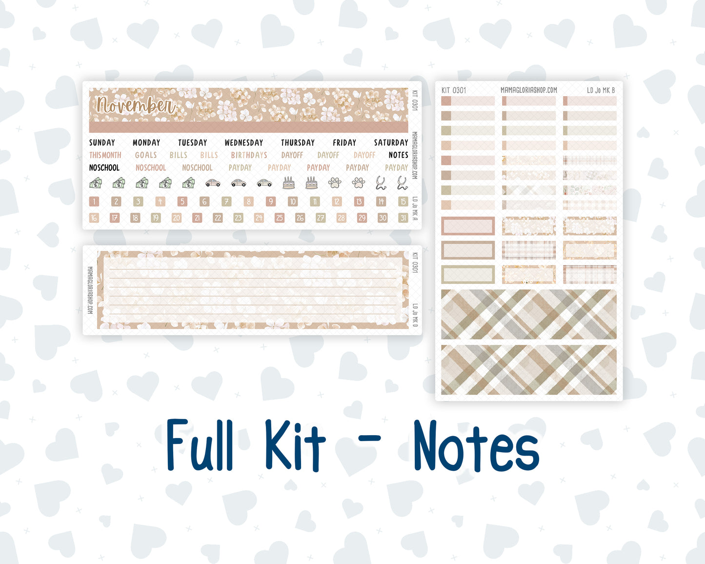 Kit 0301 - Laurel Denise The Jo Planner - Monthly Kit - November - Sunday Comfort