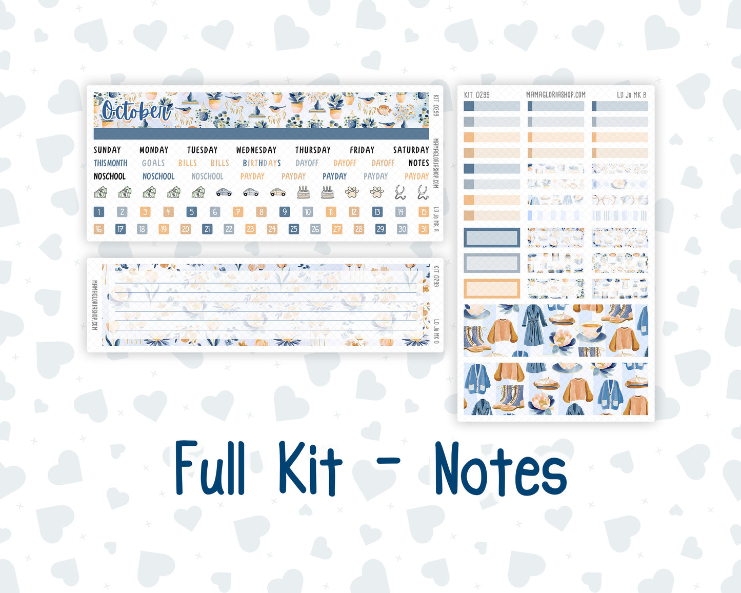 Kit 0299 - Laurel Denise The Jo Planner - Monthly Kit - October - Book Nook
