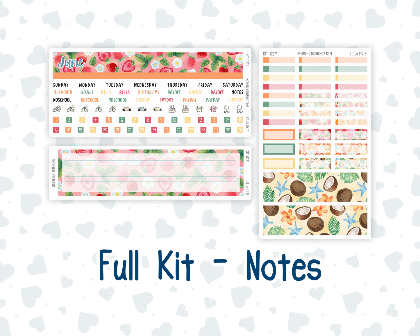 Kit 0271 - Laurel Denise The Jo Planner - Monthly Kit - June - Strawberry Shore