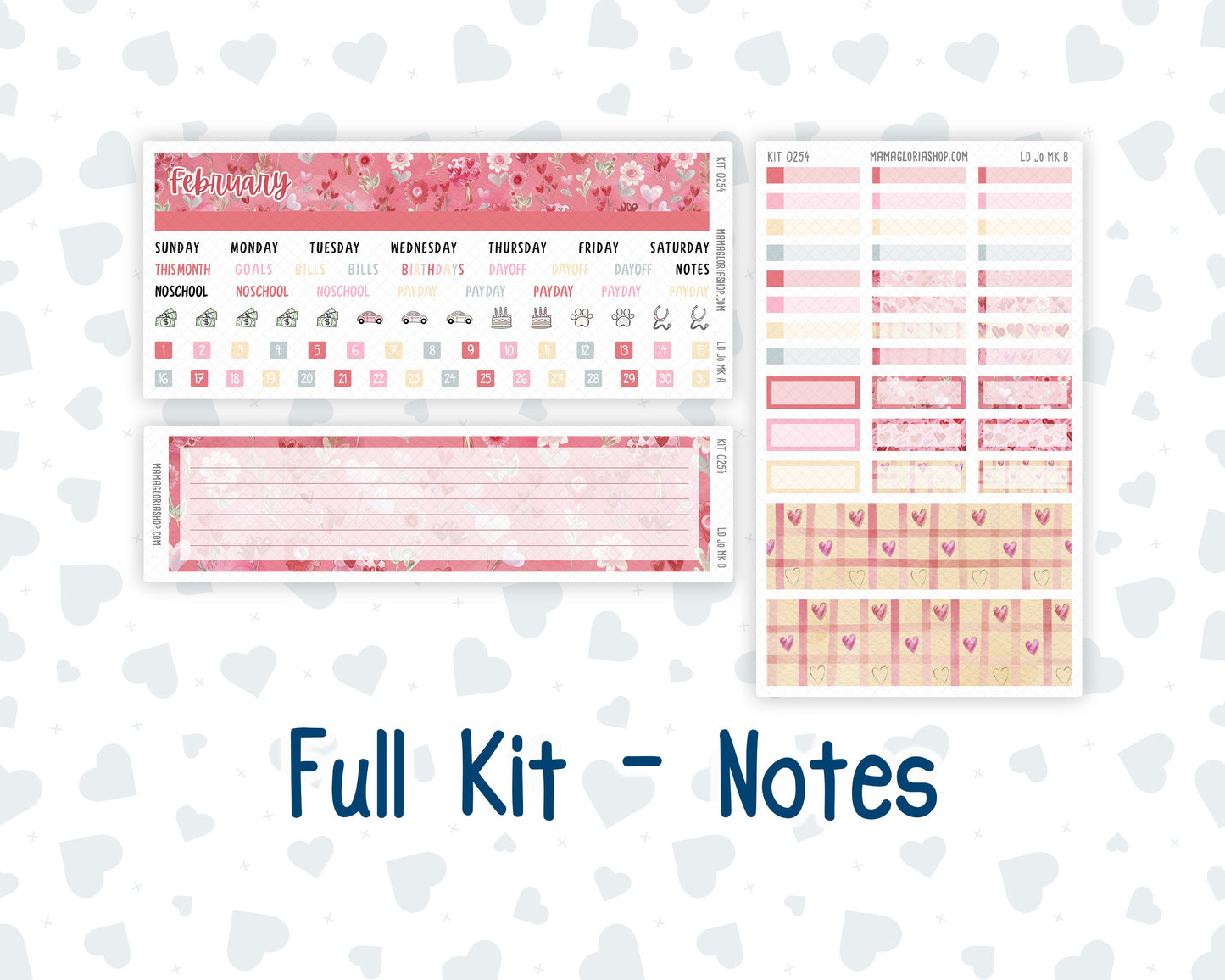 Kit 0254 - Laurel Denise The Jo Planner - Monthly Kit - February - Valentine Village