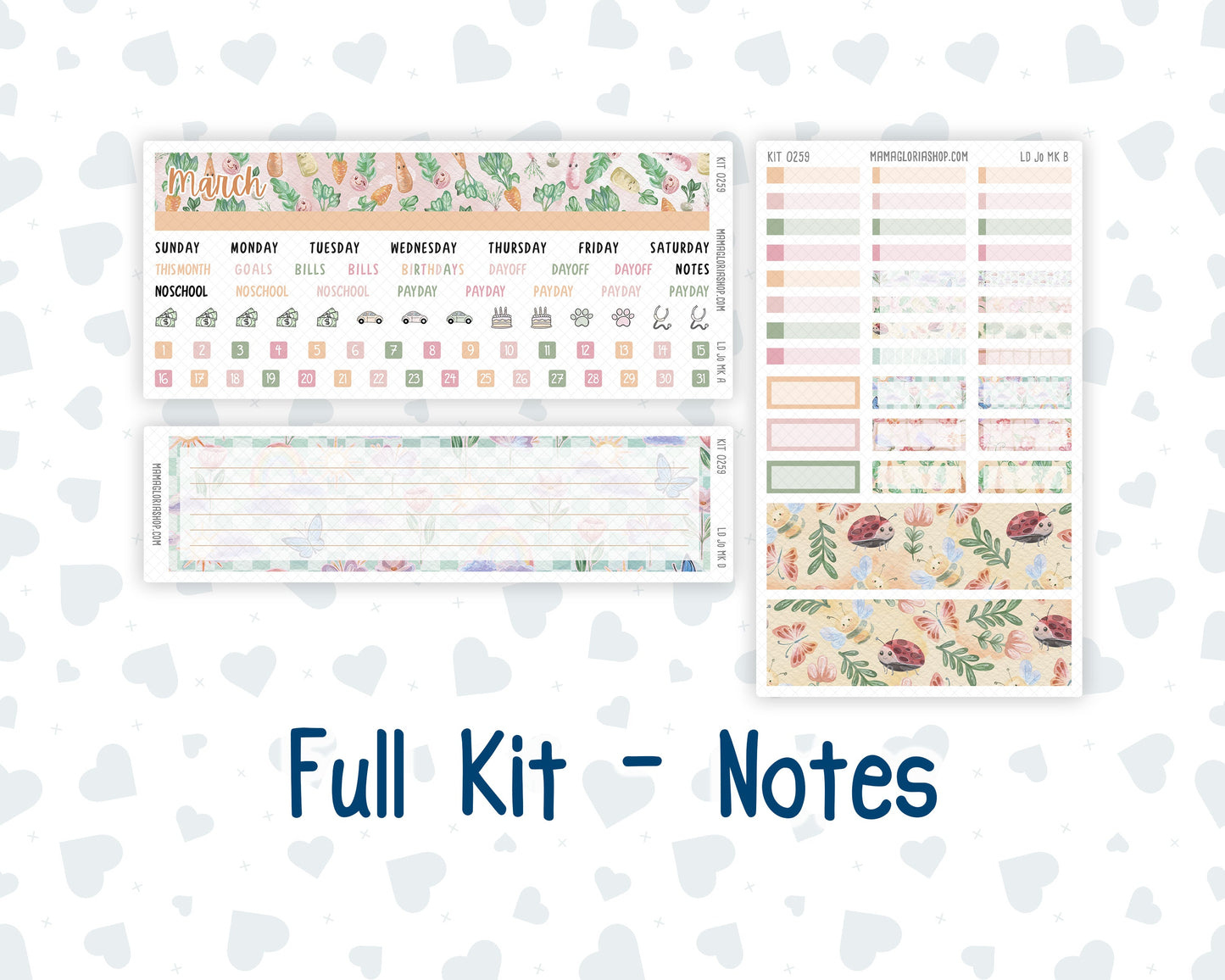 Kit 0259 - Laurel Denise The Jo Planner - Monthly Kit - March - Spring Garden Chores