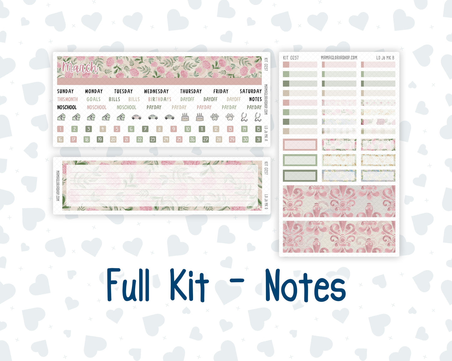 Kit 0257 - Laurel Denise The Jo Planner - Monthly Kit - March - Blush Garden