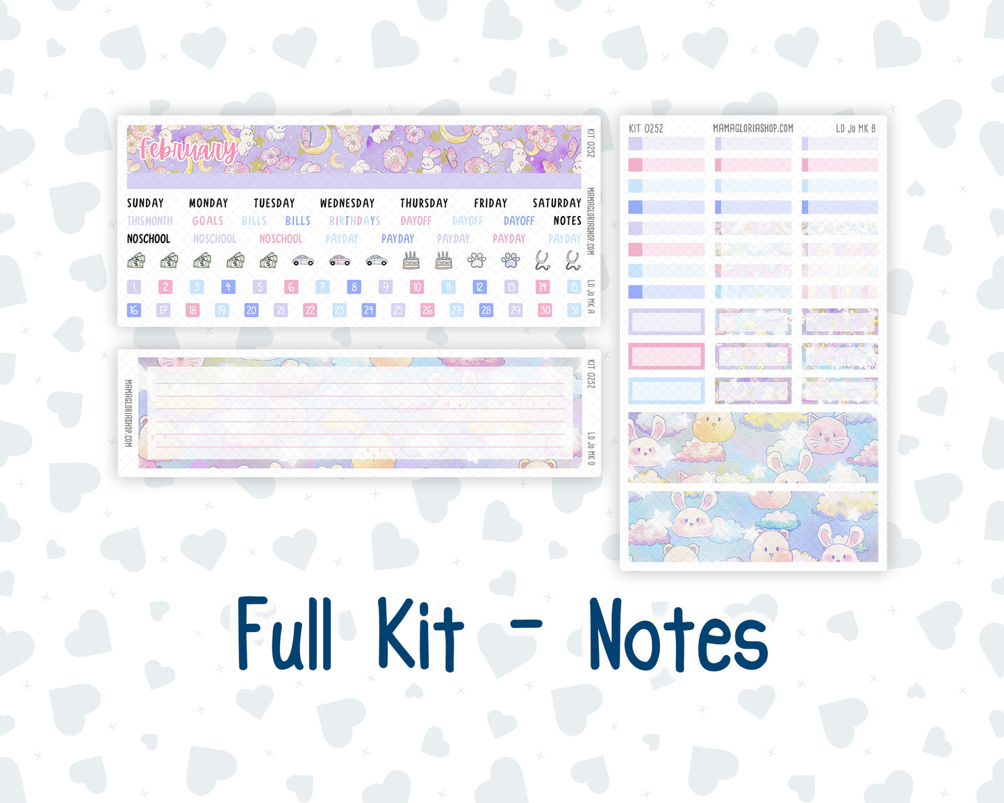 Kit 0252 - Laurel Denise The Jo Planner - Monthly Kit - February - Tokyo Candy Cloud