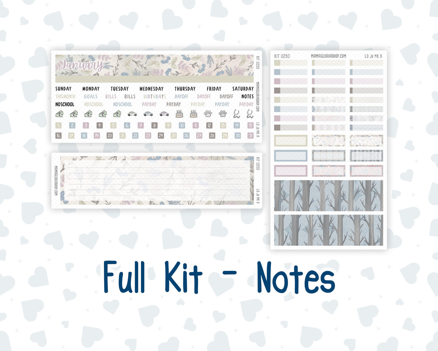 Kit 0250 - Laurel Denise The Jo Planner - Monthly Kit - Quiet January