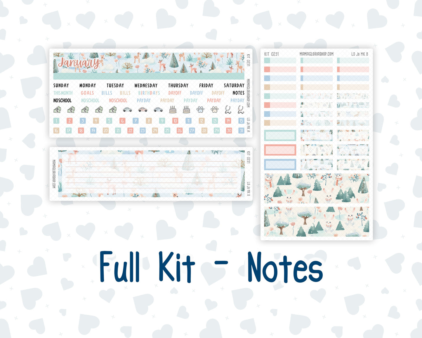 Kit 0251 - Laurel Denise The Jo Planner - Monthly Kit - January - Pine & Paws