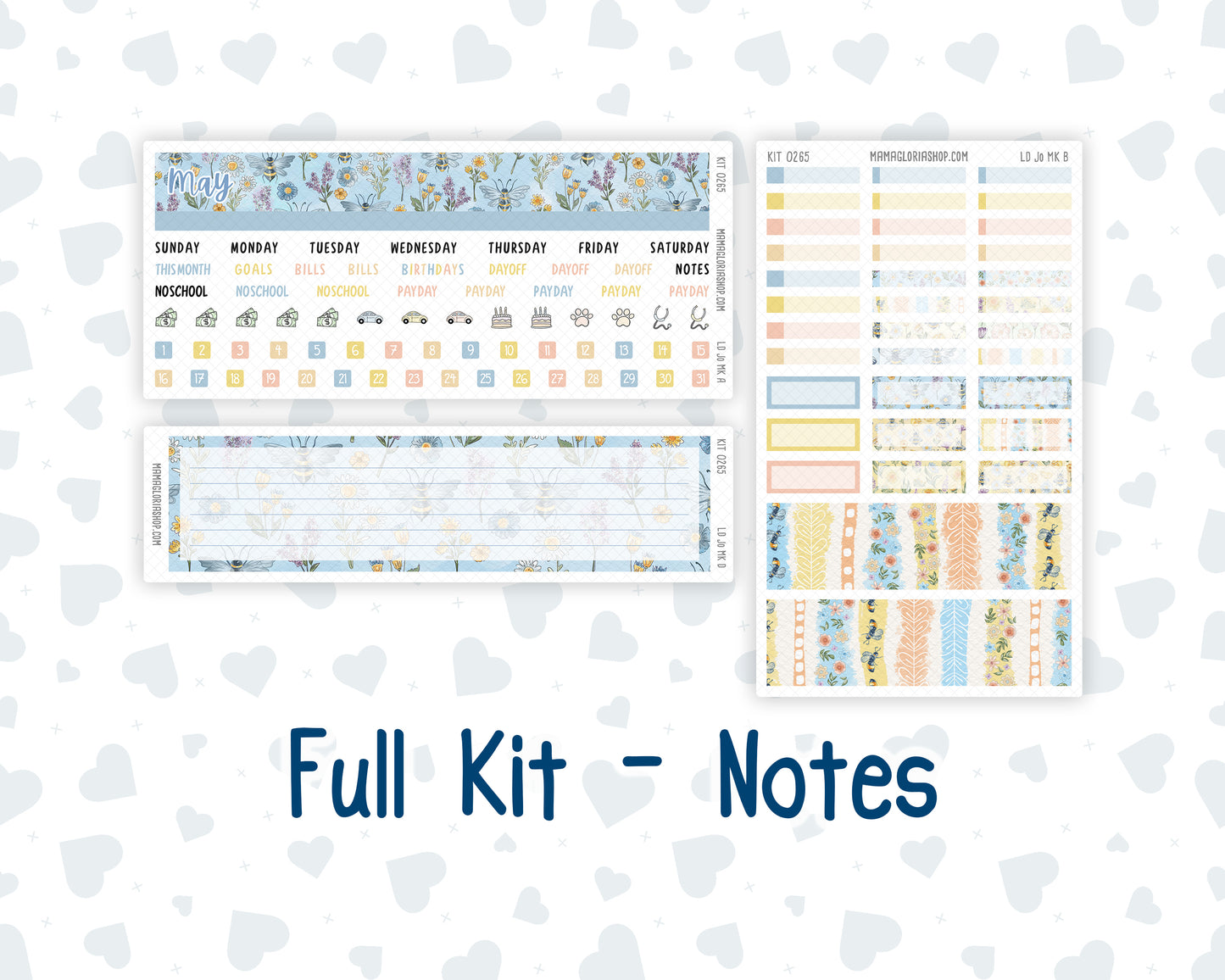 Kit 0265 - Laurel Denise The Jo Planner - Monthly Kit - May - Honeybee Sky