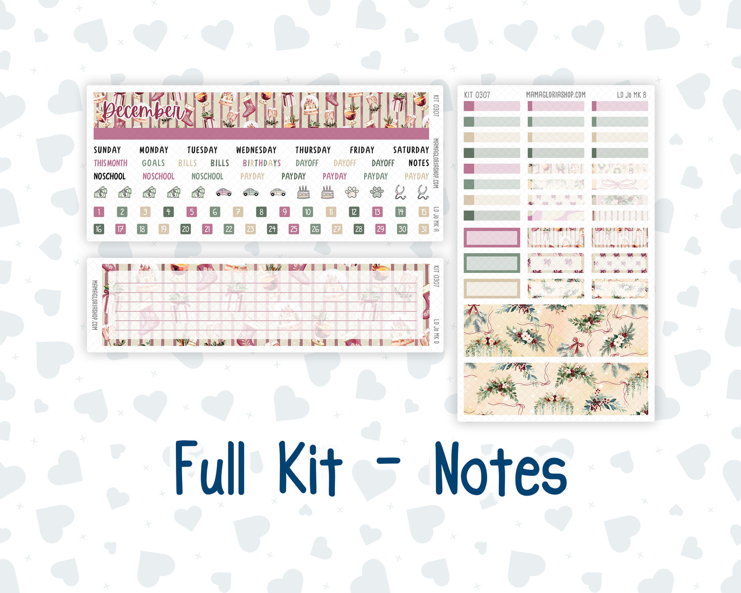 Kit 0307 - Laurel Denise The Jo Planner - Monthly Kit - December - Velvet Hearth