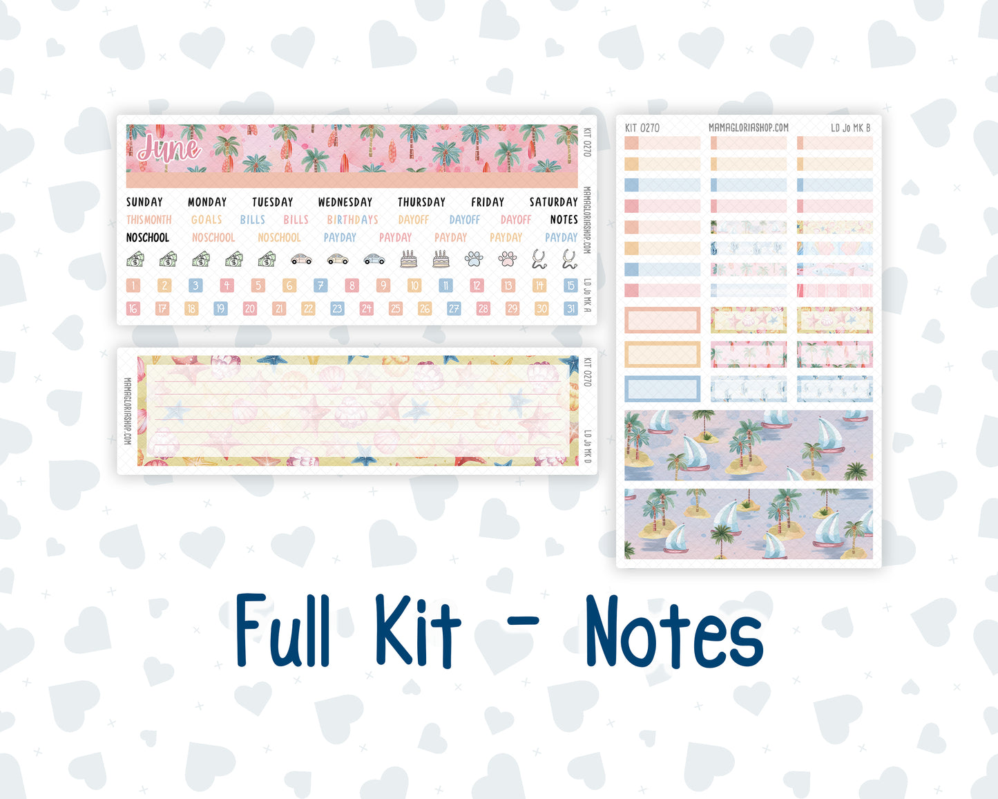 Kit 0270 - Laurel Denise The Jo Planner - Monthly Kit - June - Beachside Bliss
