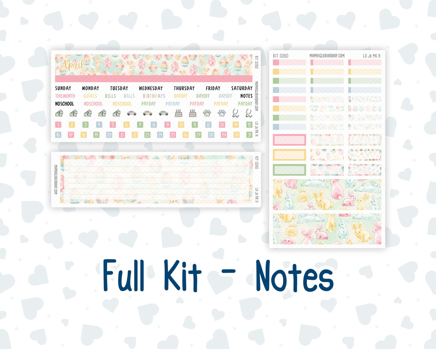 Kit 0260 - Laurel Denise The Jo Planner - Monthly Kit - April - Pastel Egg Hunt