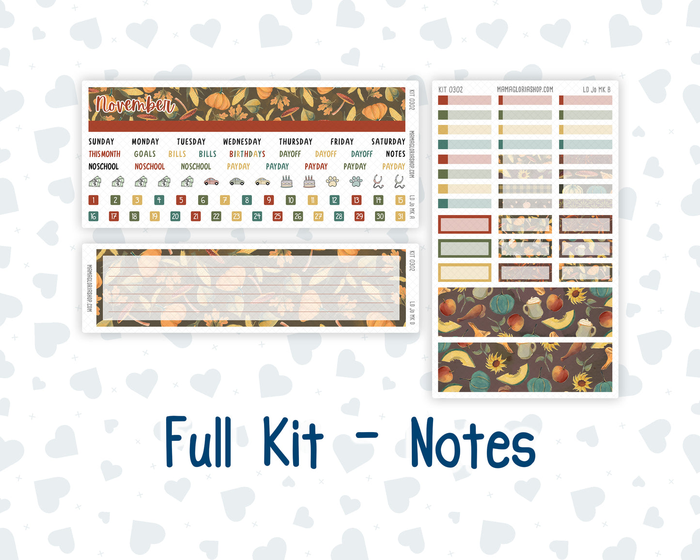 Kit 0302 - Laurel Denise The Jo Planner - Monthly Kit - November - Thankful Season