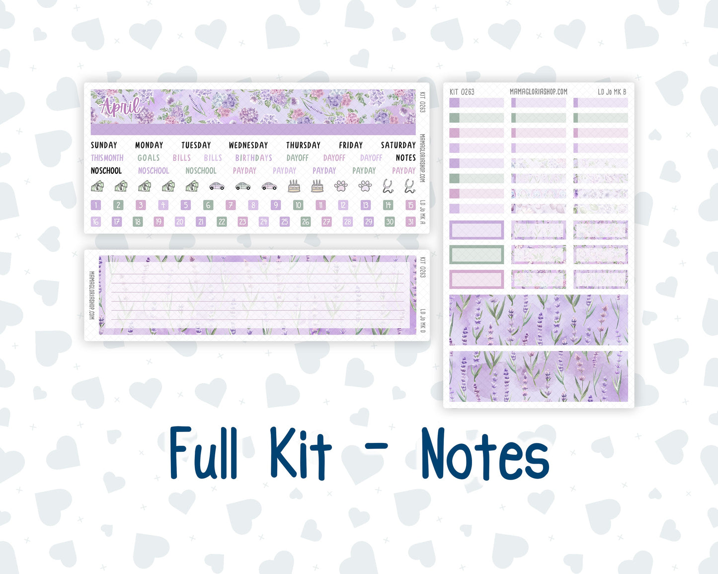 Kit 0263 - Laurel Denise The Jo Planner - Monthly Kit - April - Lavender Drift