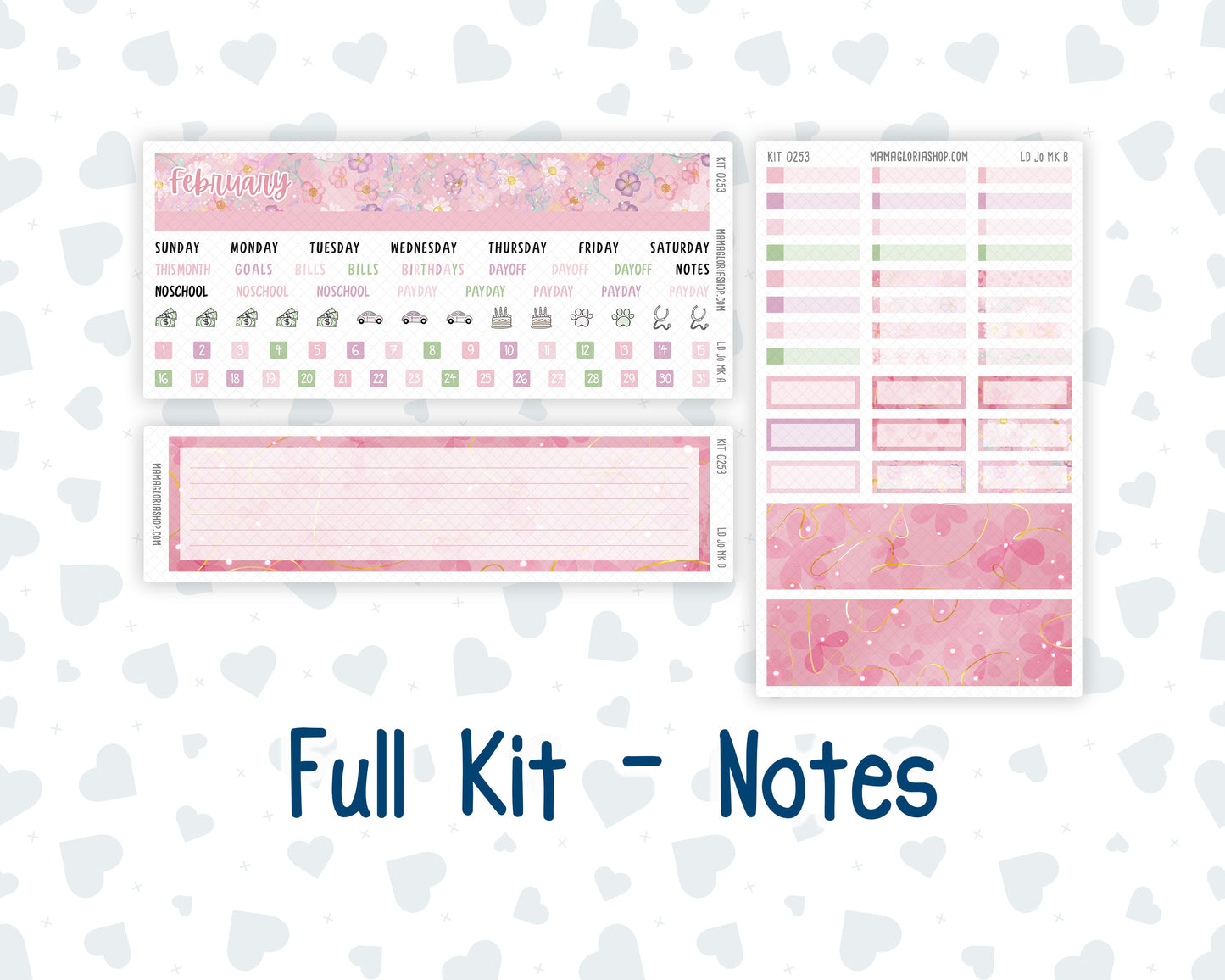 Kit 0253 - Laurel Denise The Jo Planner - Monthly Kit - February - Rosy Daydreams