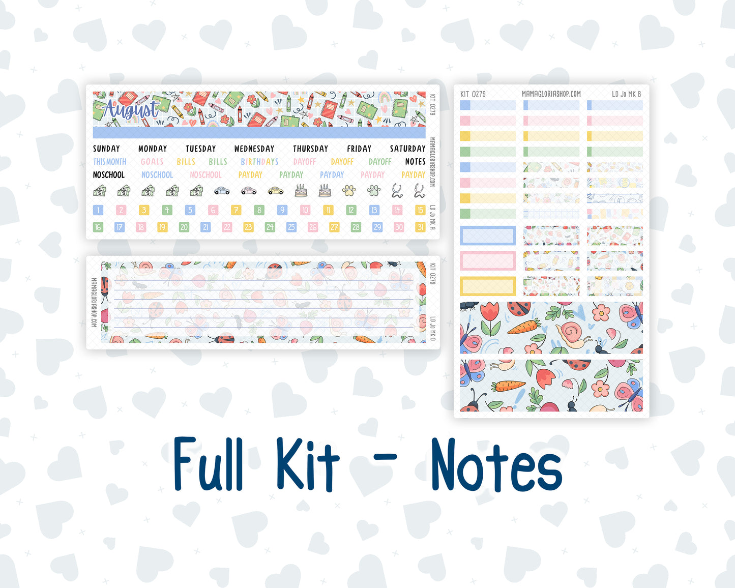Kit 0279 - Laurel Denise The Jo Planner - Monthly Kit - August - Not Ready For School