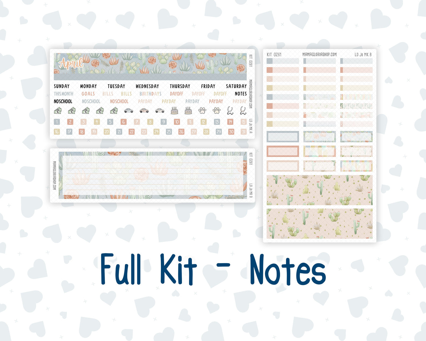 Kit 0261 - Laurel Denise The Jo Planner - Monthly Kit - April - Llama Spring