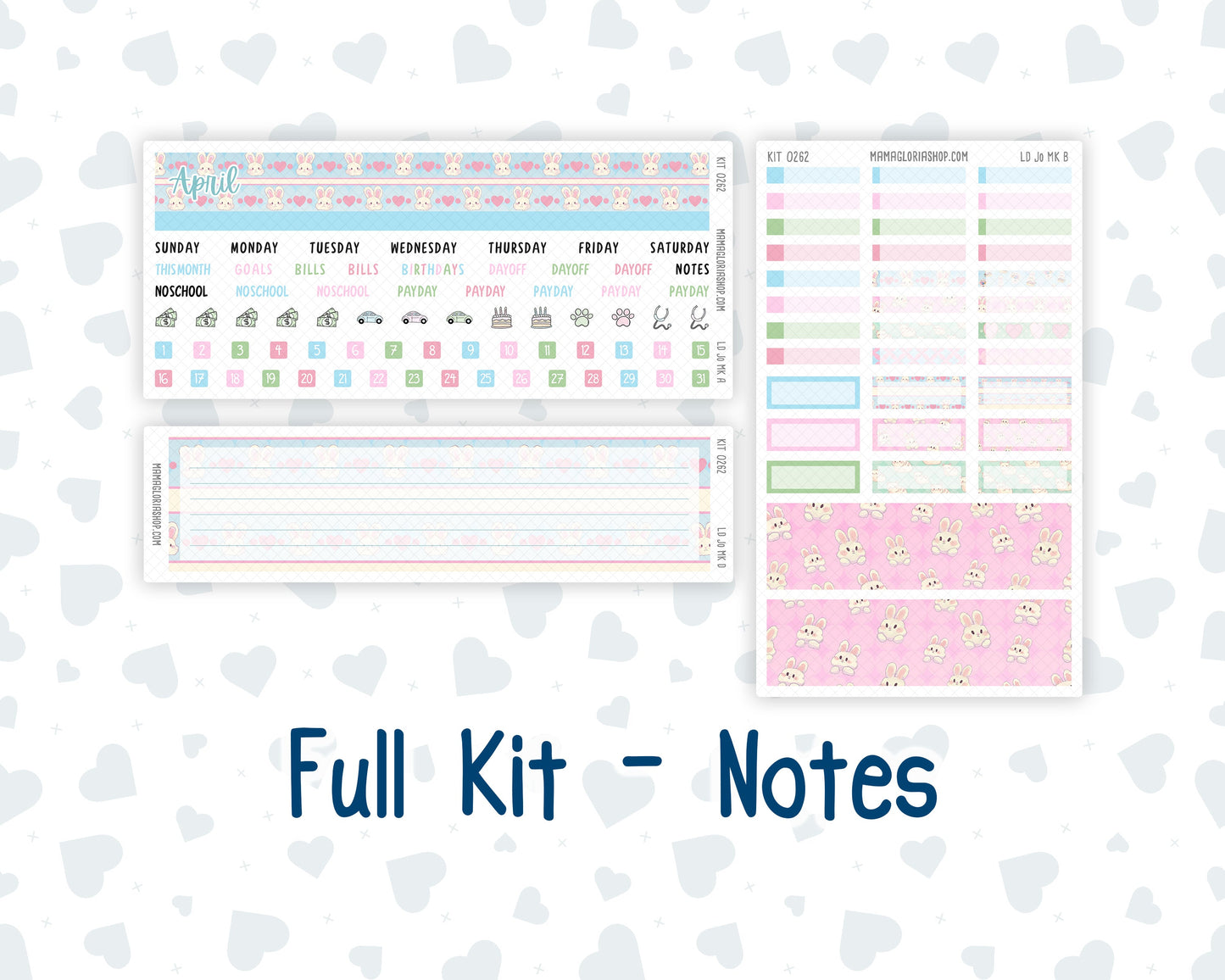 Kit 0262 - Laurel Denise The Jo Planner - Monthly Kit - April - Spring Puffs