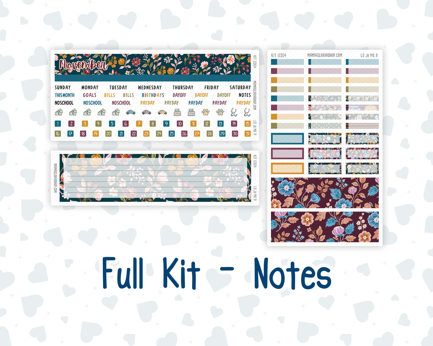 Kit 0304 - Laurel Denise The Jo Planner - Monthly Kit - November - Autumn In Bloom