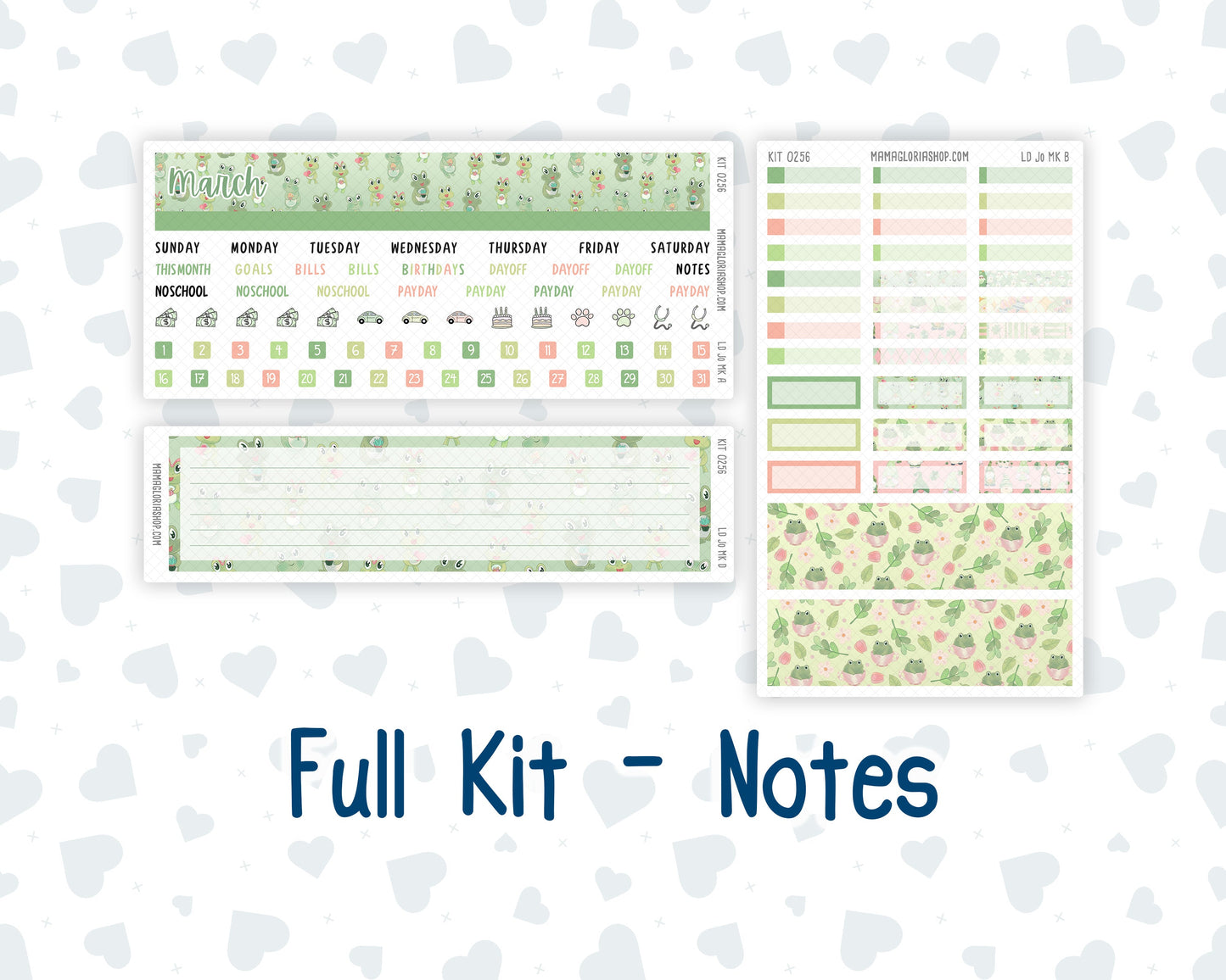 Kit 0256 - Laurel Denise The Jo Planner - Monthly Kit - March - Froggy Luck
