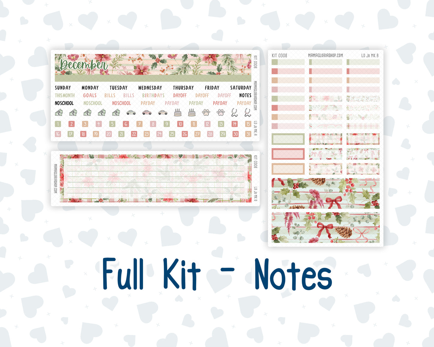 Kit 0308 - Laurel Denise The Jo Planner - Monthly Kit - December - Knit & Holly