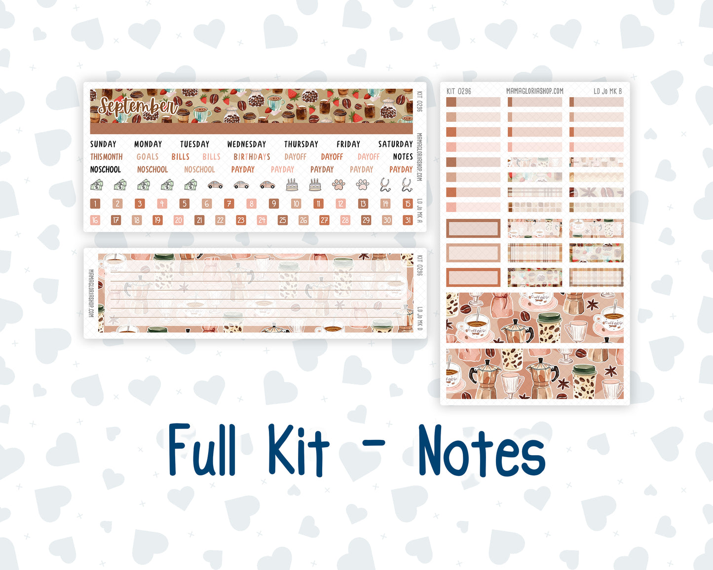 Kit 0296 - Laurel Denise The Jo Planner - Monthly Kit - September - Coffee Break