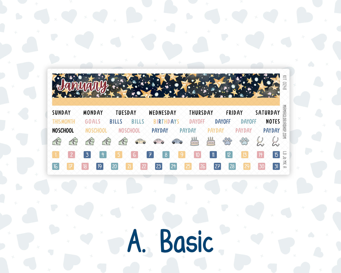 Kit 0248 - Laurel Denise The Jo Planner - Monthly Kit - January - Midnight Countdown